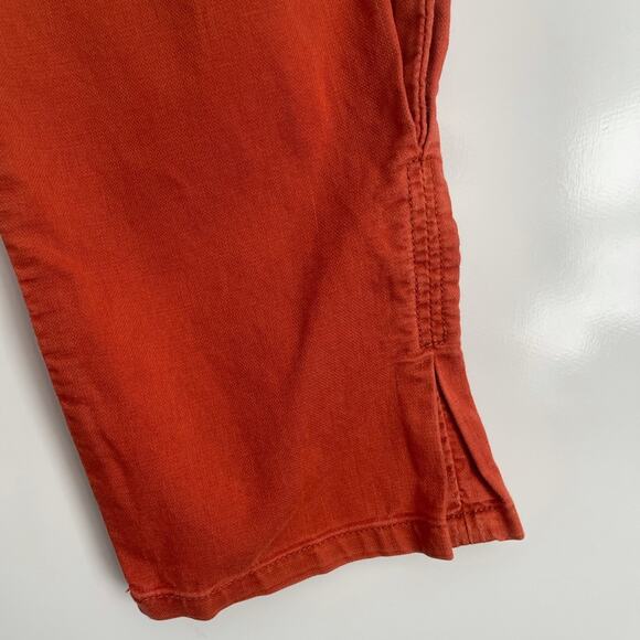 Joie High Waisted Cropped Utility Pants Terracotta Orange Ankle Split Size 2 - Picture 6 of 9